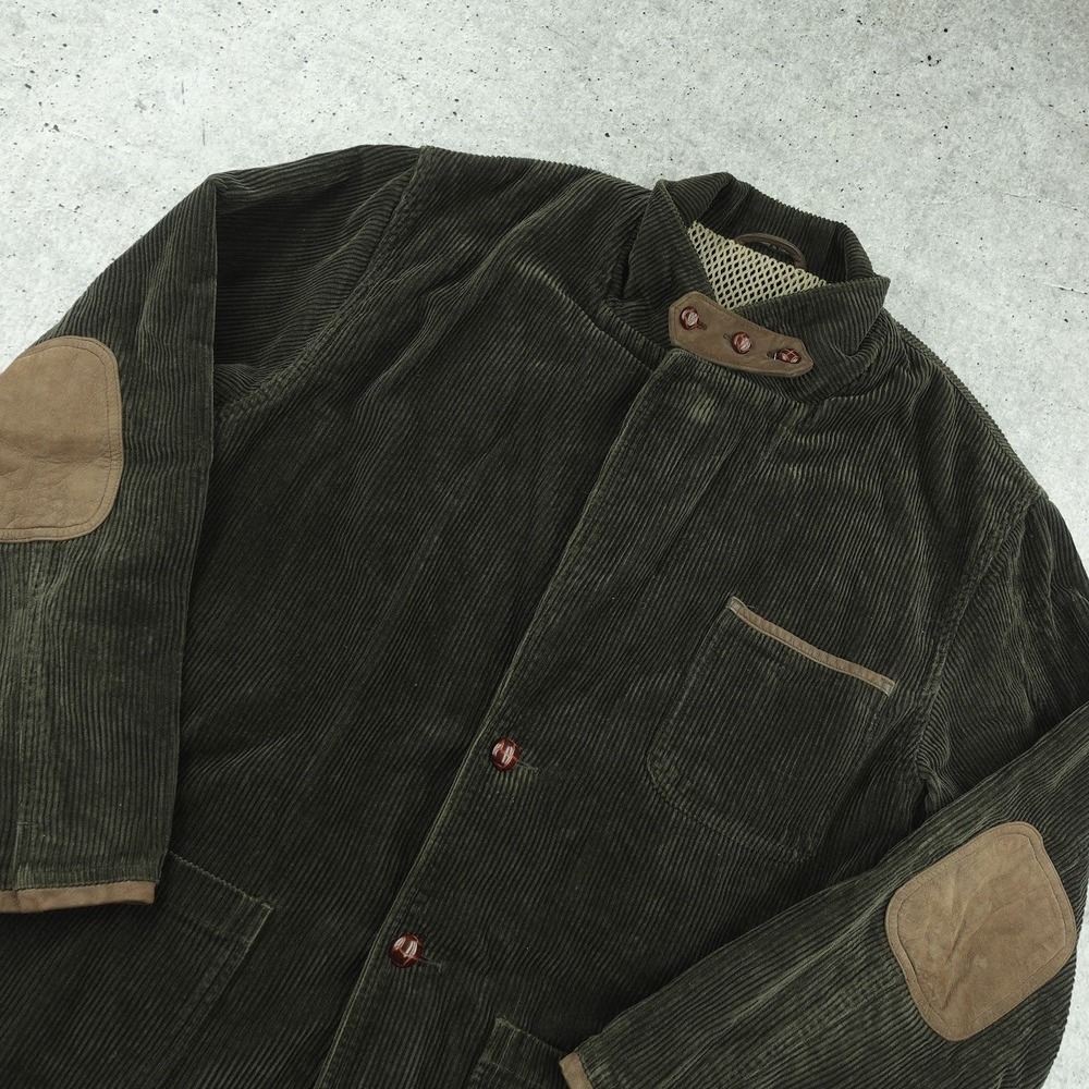 Vintage Guide Gear Corduroy Field Jacket Mens Large Brown Elbow Patches Hunting